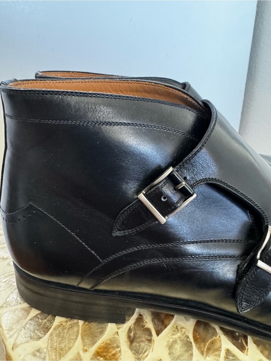 Magnanni Black Leather Double Monk Strap Boots size 9.5M main image 10